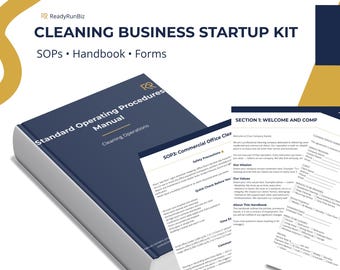 Cleaning Business Startup Kit | SOPs, Handbook & Forms