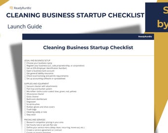 Cleaning Business Startup Checklist | Launch Guide