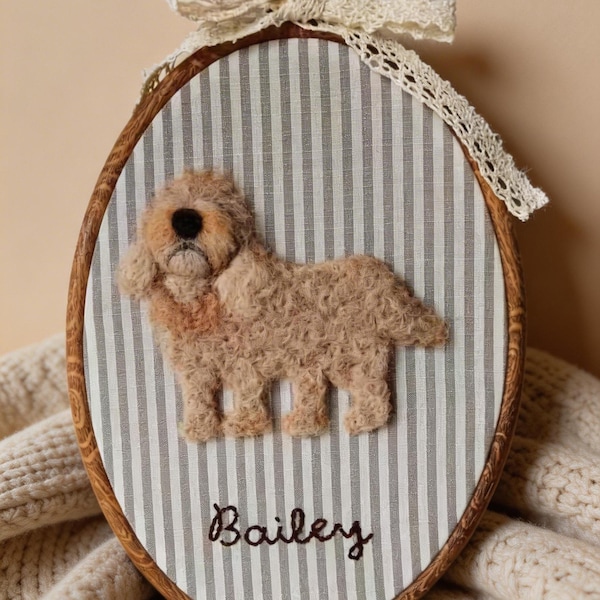 Custom Full Body Pet Portrait, Personalized 3D Wool Felt Dog Frame, Pet Lover Gift