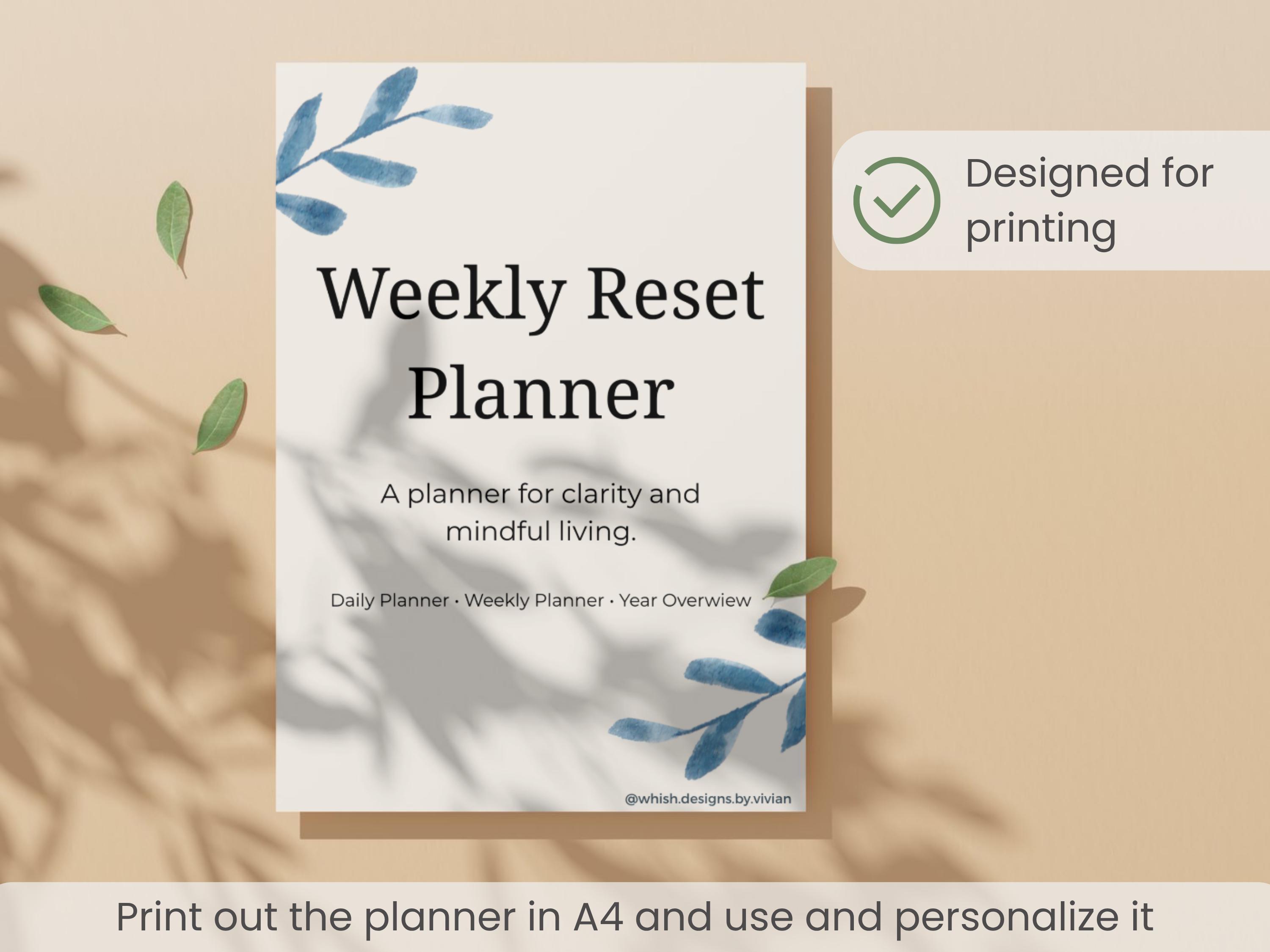 Weekly Reset Planner Printable | Weekly Planner PDF | Habit Tracker ...