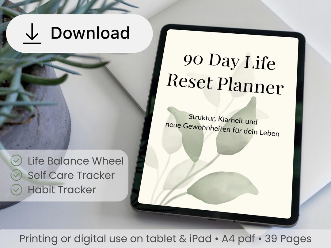 90 Day Life Reset Planner Printable | Life Organization Planner | Self ...