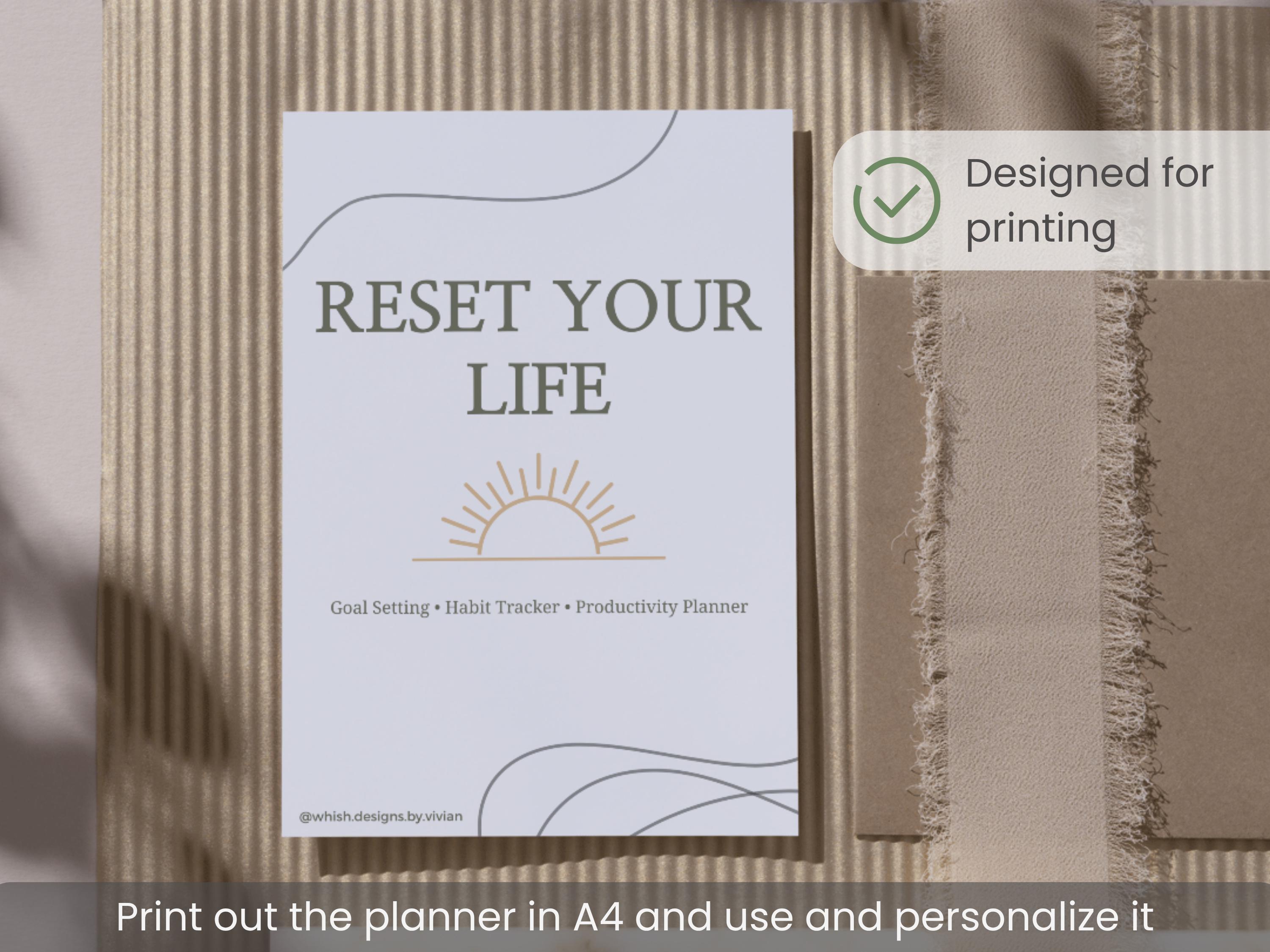Reset Your Life Planner Printable | 90 Day Reset, Goal Setting Planner ...