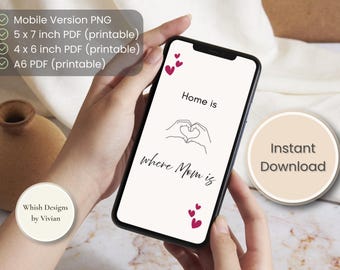 Home is Where Mom is Card | Emotional Mother’s Day Card | Minimalist Mom Printable | Aesthetic Greeting Card | Digital Download