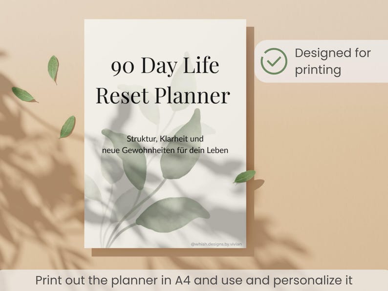 90 Day Life Reset Planner Printable | Life Organization Planner | Self ...