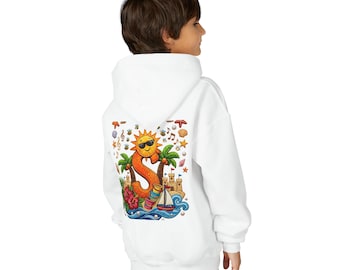 Felpa con cappuccio estiva colorata per ragazzi / Felpa con cappuccio grafica estiva per bambini
