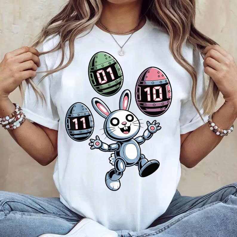 01 10 11 Roboter Binär Code Programmieren Ostern Tag Männer Frauen png Bild 1