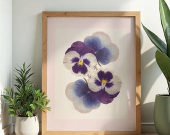 Violet Flowers Printable Wall Art | Botanical Floral Decor | Digital Download