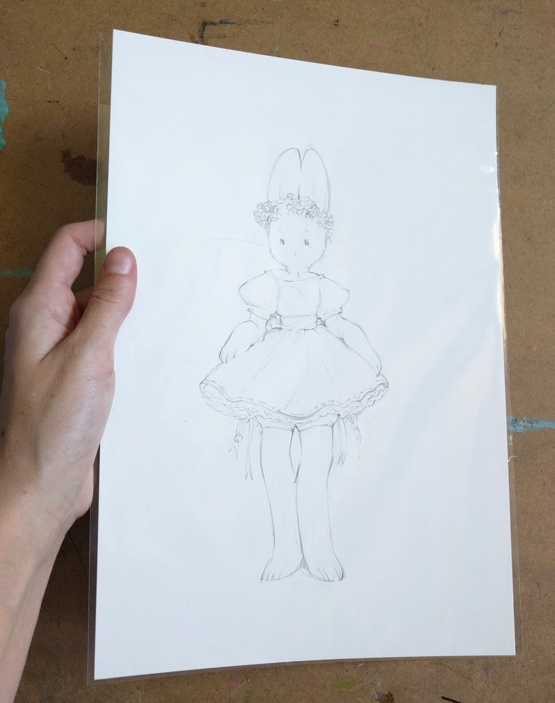 Bunny in Dress Original art 3