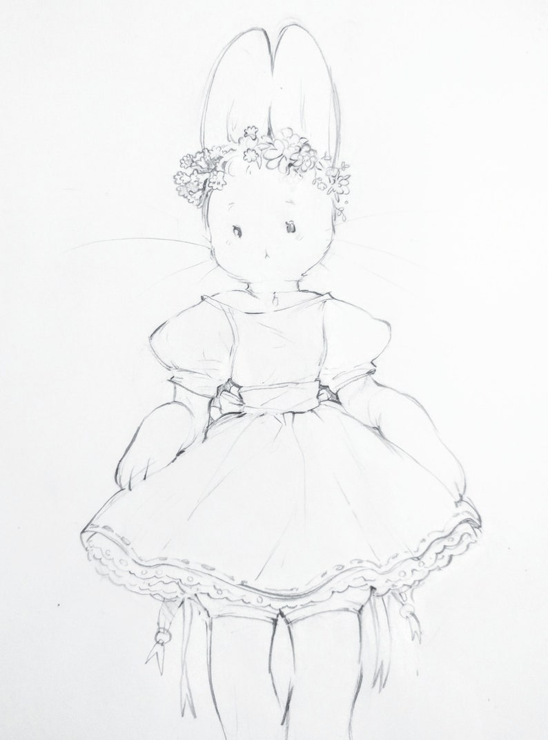 Bunny in Dress Original art 3