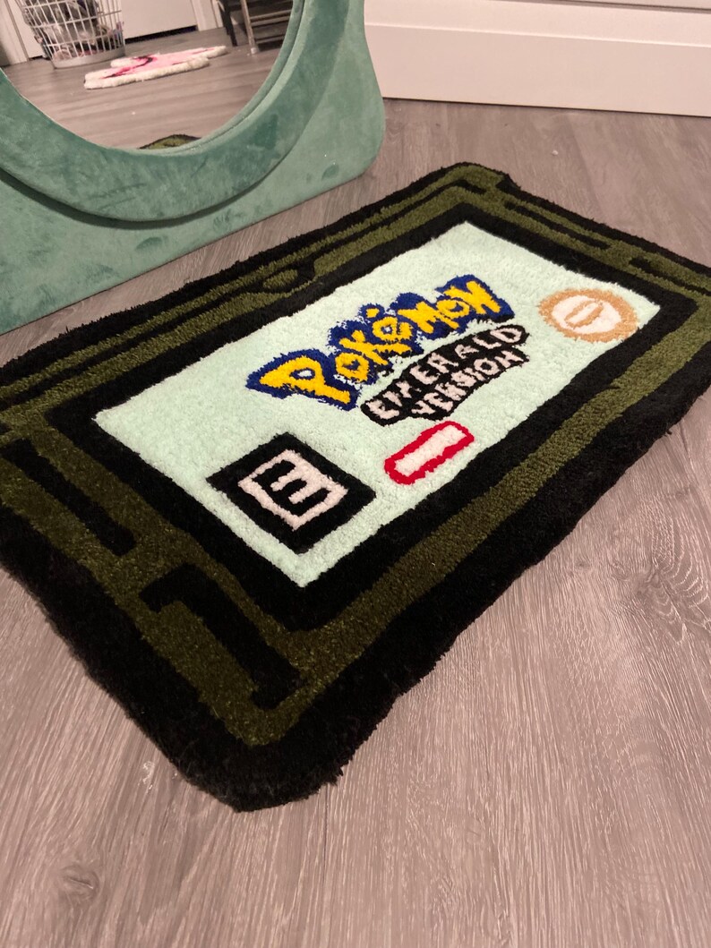 Pokemon Route Rug Handmade Pokemon Emerald Version Cartridge Rug – Pokemon Gameboy ...