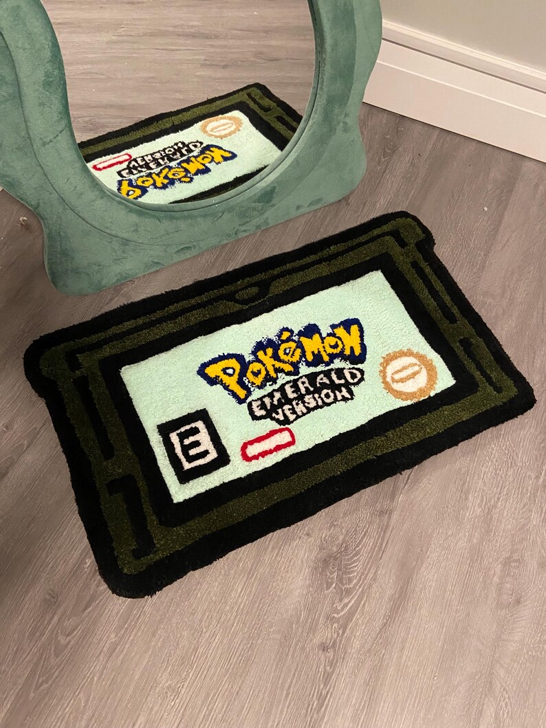 Pokemon Route Rug Handmade Pokemon Emerald Version Cartridge Rug – Pokemon Gameboy ...