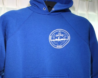 Vintage jaren 70 USS Paul marineblauwe hoodie, militair verzamelobject