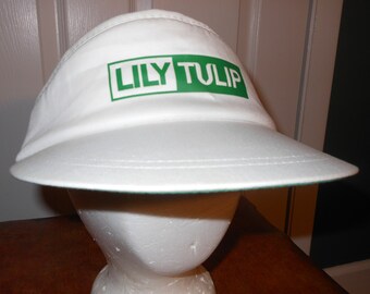70s Deadstock LILY TULIP Corporate Logo GOLF Visor Hat Cap Augusta Georgia Ga Paper Cup Solo New Old Stock Nos White Multiple Available 1 Sz