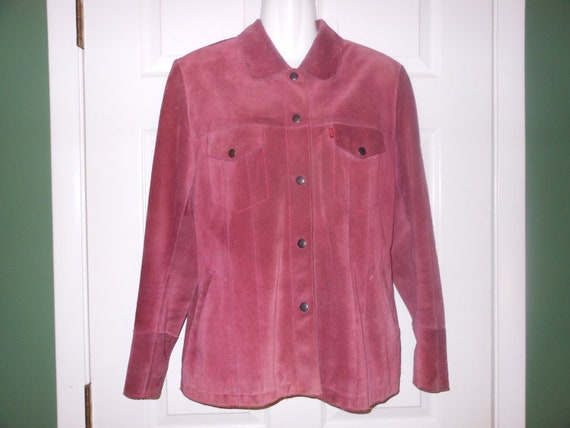 LEVIS Pink Purple SUEDE Hippie Era Leather Jacket… - image 2