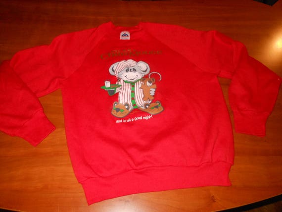 MERRY CHRISMOUSE Red SWEATSHIRT Ugly Cute Christm… - image 7