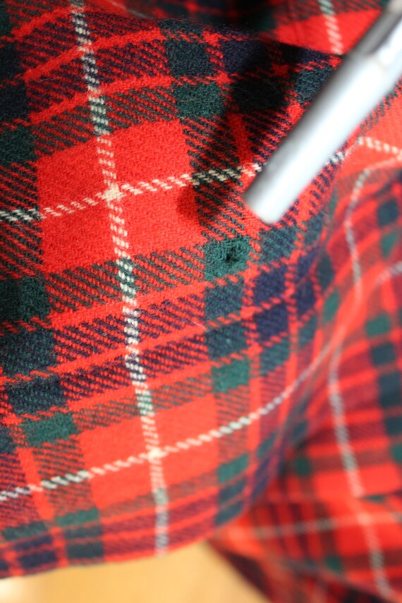 40s 50s RED FRASER PLAID New Wool Robe w Belt Mar… - image 9