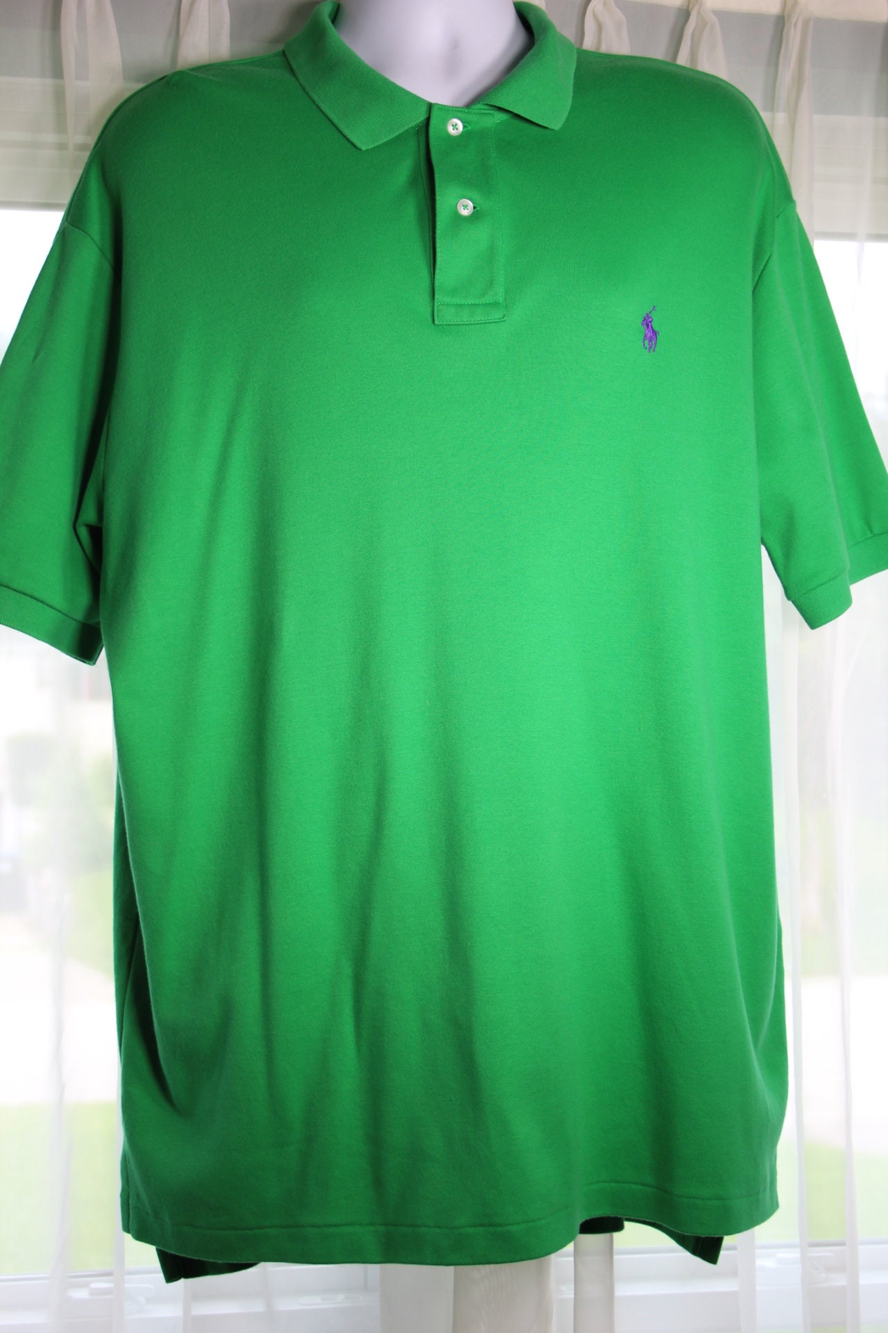 80s RALPH LAUREN Polo Shirt XL Prep Style Kelly Green Vintage - Etsy