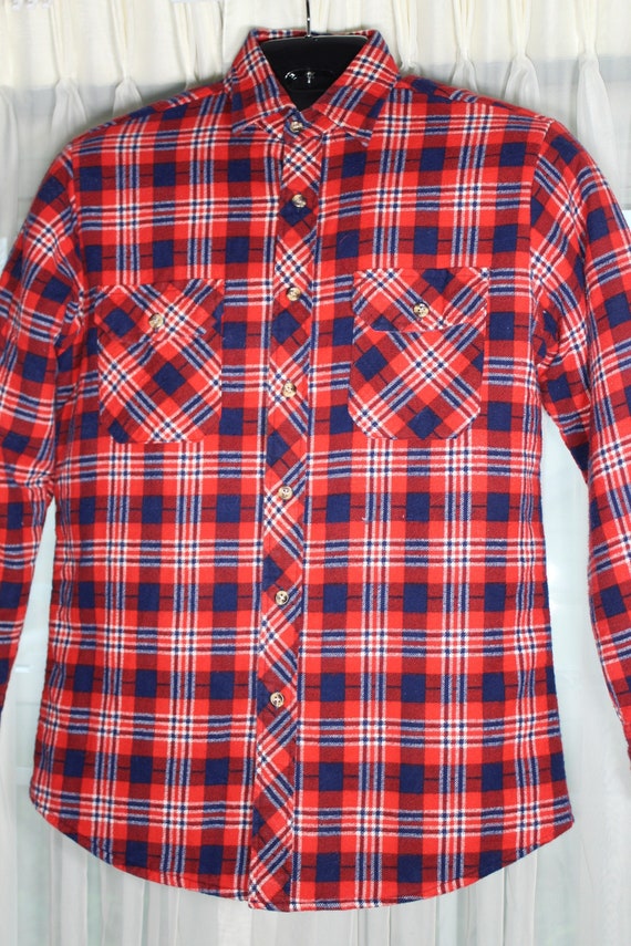 Flannel COLEMAN Holiday Plaid Work Shirt M Jacket 