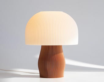 Sculptural Mushroom Lamp, Scandinavian Table Lamp, Warm Ambient Bedside Light
