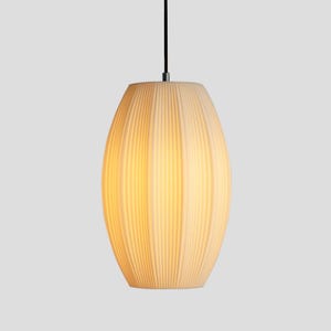 Ribbed Cylinder Pendant Lamp, Kitchen Island Light, Dining Table Lighting, Plug-In Ceiling Lamp