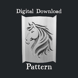 Horse Head Pattern | Cut and Fold Book Art Template | Digital Download
