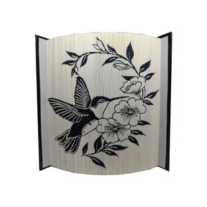 Bellissimo colibrì con fiori Taglia e piega modello di piegatura del libro (499/549/599 pagine) Download digitale