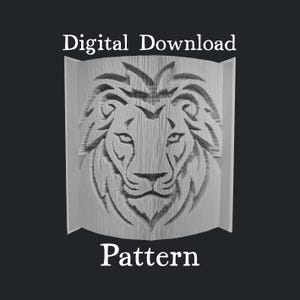 Motif tête de lion | Modèle artistique de livre découpé et plié | Téléchargement numérique