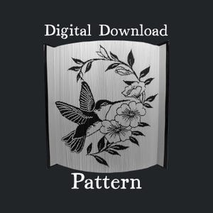 Colibri avec motif fleurs | Modèle artistique de livre découpé et plié | Téléchargement numérique