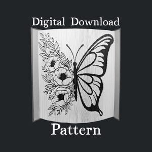 Plantilla de libro con diseño de mariposas y flores / Descarga digital