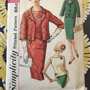 1960s Simplicity 5200 Misses size 12 skirt blouse and pullover bust 32 inches
