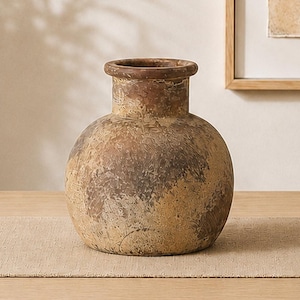 素朴な陶器の小さな花瓶、単品または3個セット