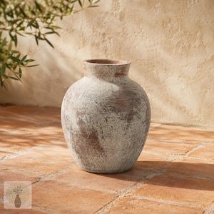 Jarrón de cerámica Wabi Sabi para decoración de estantes, negro, blanco y gris.