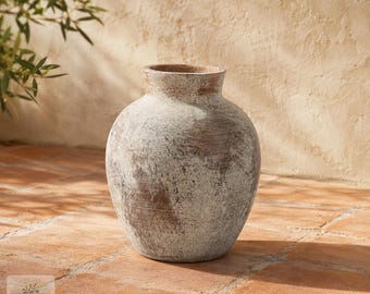 Jarrón de cerámica Wabi Sabi para decoración de estantes, negro, blanco y gris.