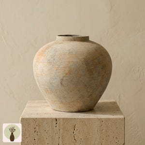 Rustic Porcelain Vase for Neutral Home Decor