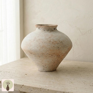 Jarrones de cerámica rústica, decoración de cerámica estilo Wabi Sabi para casas de campo. 2 - 17x19x7.5cm