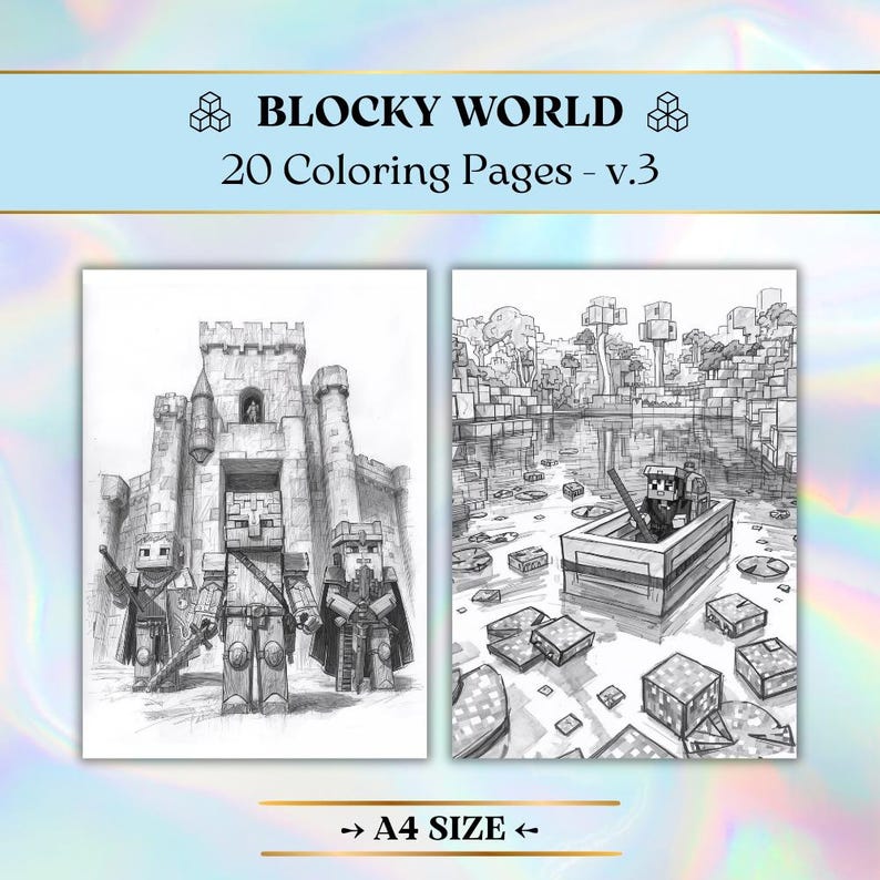 Shadow Blocky Coloring 20 Blocky Coloring Pages, Blocky Characters, Worlds & Adventures ...