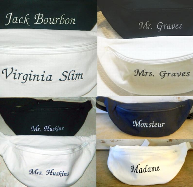 Embroidered Fanny Packs Money Belts Bride and Groom Mr Etsy
