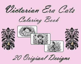 Victorian Era Cats Coloring Pages