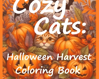 Halloween Harvest Cats Coloring Pages 20 Images