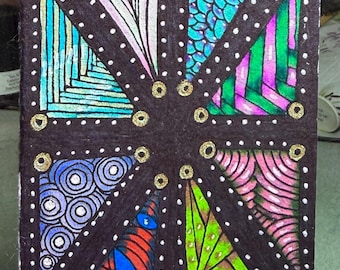 ACEO Flag Me Down by C Autumn Trapp ATC Original Art
