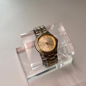 Vintage 1991 Seiko Lucent 5E21-6B00 Two-Tone Gold & Silver Watch | 34mm Round Unisex