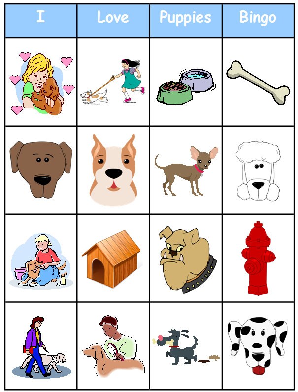 Puppy / Dog Bingo Printable 17 Boards Perfect for a Birthday