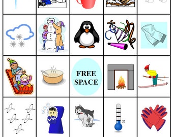 Printable Winter Bingo - 54 Bingo Cards - Download this PDF File