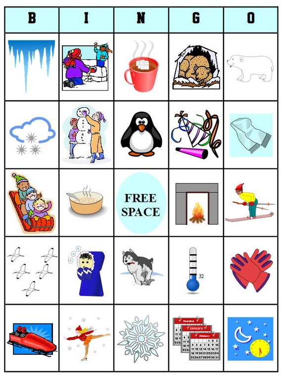 Printable Winter Bingo 54 Bingo Cards Download this PDF | Etsy