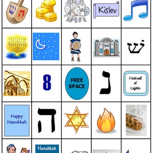 Hanukkah Printable Bingo for All Ages - INSTANT DOWNLOAD