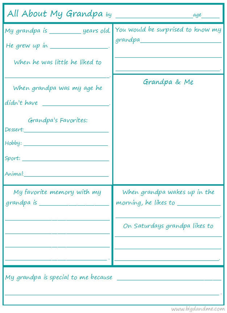 It is a picture of Grandpa Questionnaire Printable inside free printable It's just a photo of Grandpa Questionnaire Printable inside free printable