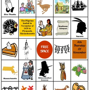 Thanksgiving Bingo - 15 Karten - Give Danke Version - PDF Datei