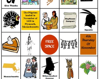 Thankgiving Bingo - 15 Cards - Give Thanks Version - PDF File