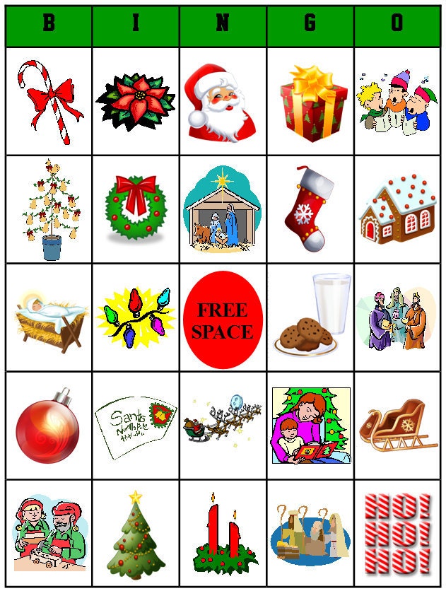 Christmas Bingo Game Board Printable