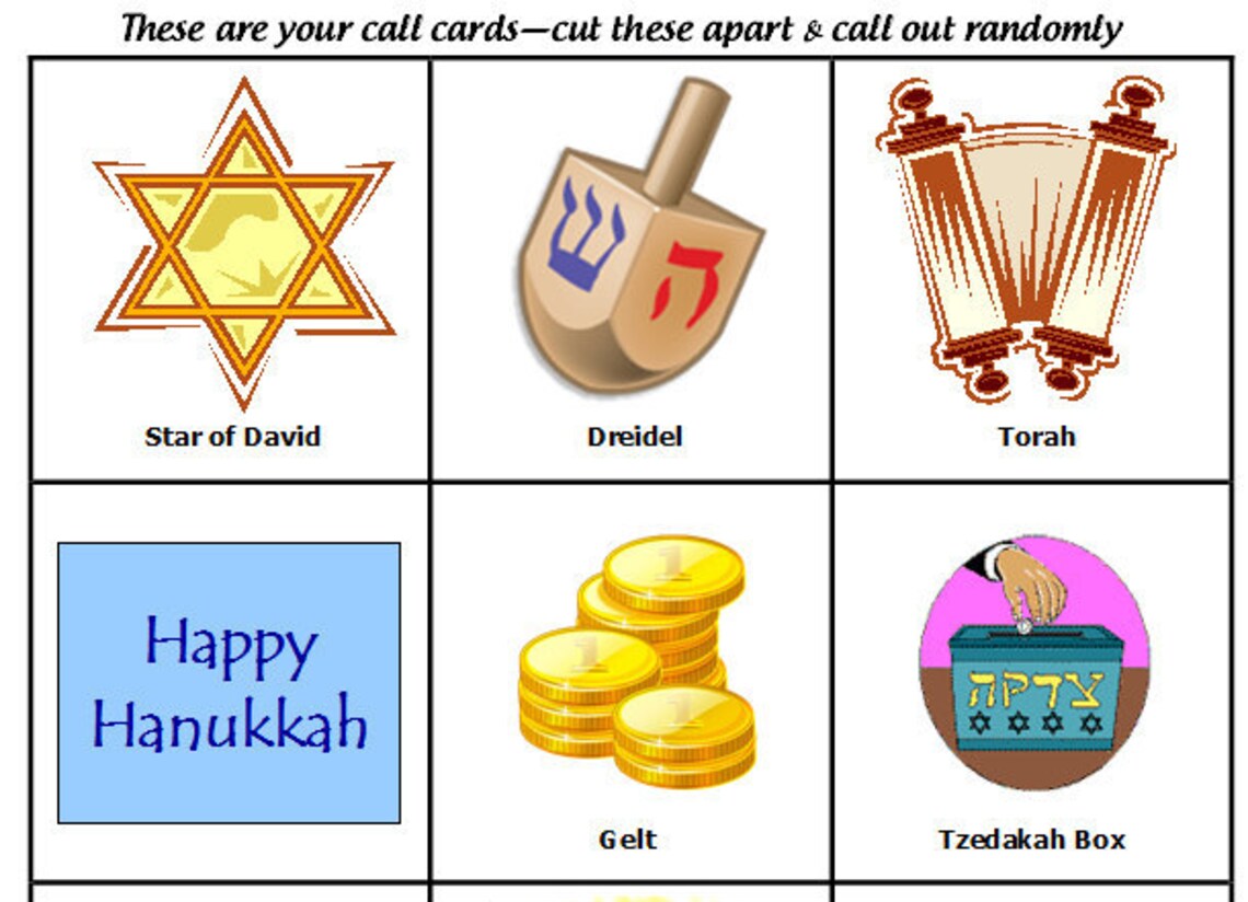 Hanukkah Printable Bingo For All Ages INSTANT DOWNLOAD Etsy Hanukkah Printable Bingo For All Ages INSTANT DOWNLOAD Etsy